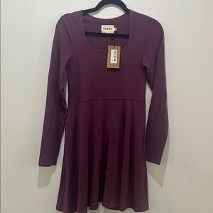 Long sleeve square neck dress